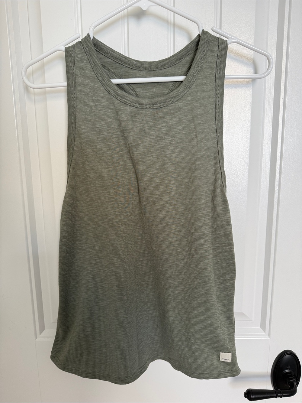 Vuori Olive Green Ribbed Tank Top